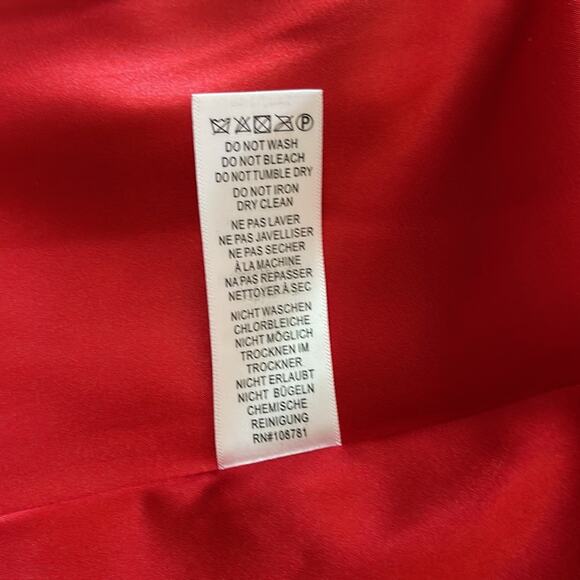 AIDAN MATTOX Red 100% Silk Asymmetrical Sleeveless Women’s Dress - Picture 11 of 13